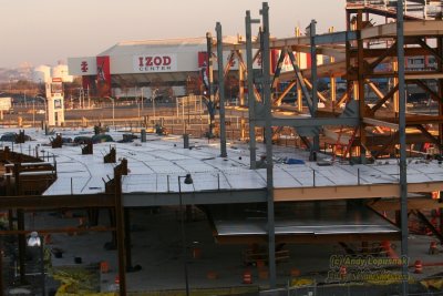 New Meadowlands Stadium construction with the Izod Center in the background - East Rutherford, NJ