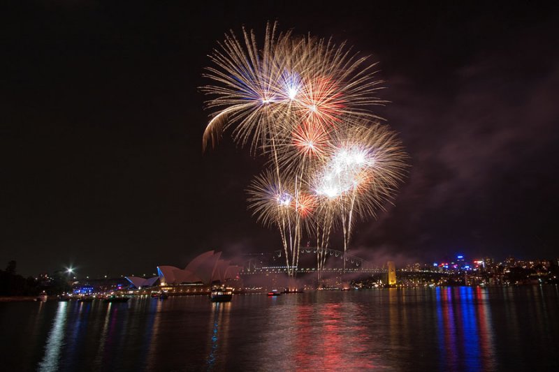 Fireworks at the Opera House and Harbour Bridge