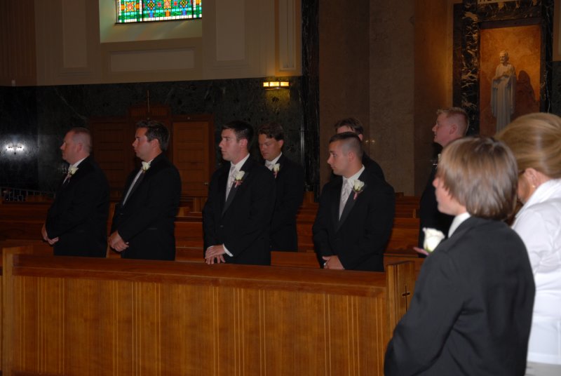 handsome groomsmen Bill, JR, Jeff, Mark, Derrick, Eric & Garrett