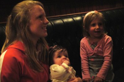 Niece Sara, Grandnieces Kiernan and either Chloe or Calista (Sorry, I still can't tell the difference!)  :)