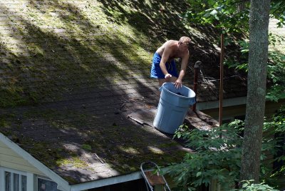 2010 Visit - Dan prepares for new roofing