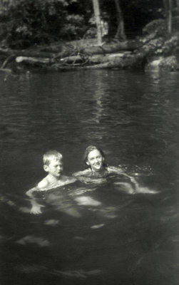 Paul and Zuie swimming