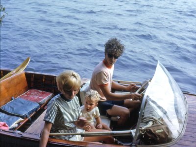 Mike in the old wood boat 1969