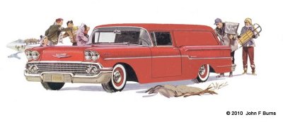1958 Chevrolet Delray 8cyl Sedan Delivery Rio Red