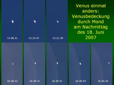 Moon crossing in front of Venus