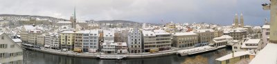 Panorama of Zurich in Winter