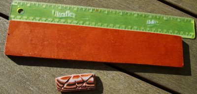 #174 Burnt Orange Paper, White Canvas & Black Textile