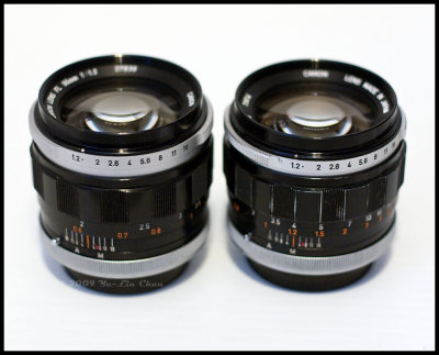 Pair of Canon FL 55mm f1.2 Lenses