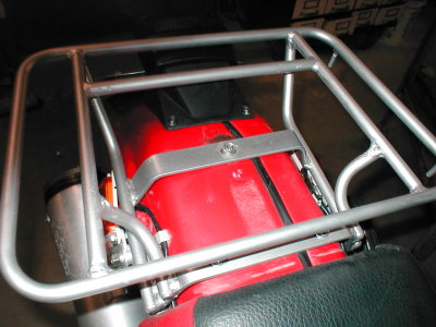 Modified Borrego Rack- Turbo City- Cut out the 2 forward x-bars to lower over sized Tool bag