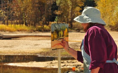 Artist Painting Along the Merced River