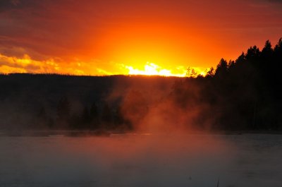 Sunset Over Hot Lake