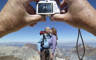 Sandy and Peter enjoy their summit photo.