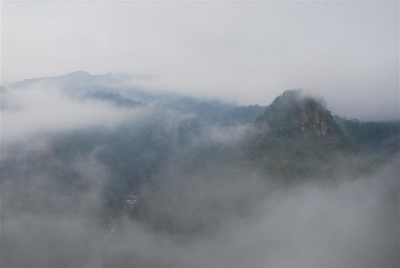 Fog Flows over The Towers