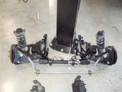 V8Roadster subframe with suspension attached
