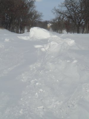 Close up of that mega boulder/drift down the road