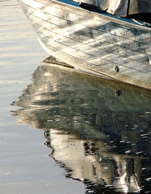 Sun Rays Playing on Side of Boat