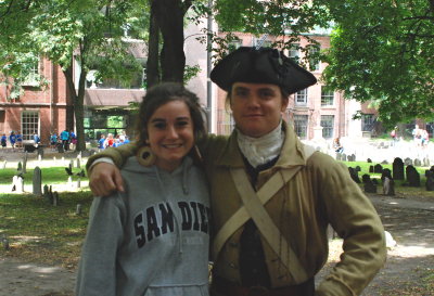 Carlee and Paige had no trouble following him along the Freedom trail!