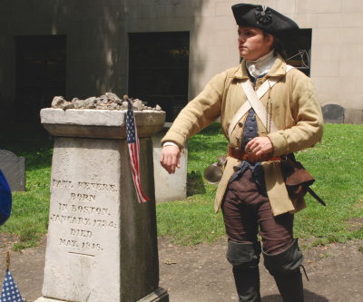 Paul Revere's monument at Granary Burying Ground