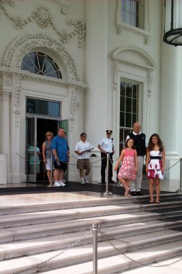 Exiting after our tour of the White House