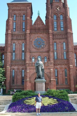 Mike in front of the Smithsonian Castle