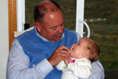 Mark doing the war chant with Avery