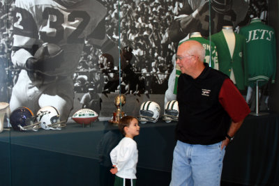 Tyler and Coach in the Jets facility...we toured it the day before the game