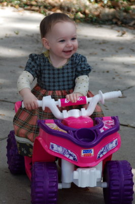 Addy on her new ride