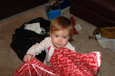 Avery opens presents
