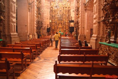 Inside of the church Iglesia de Santa Prisca / Taxco