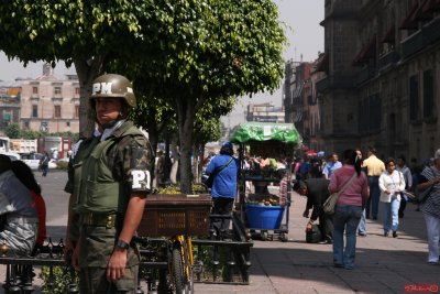 Guard in front of Palacio Nacional / Mexico City