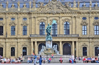 Tourist at the  Residenz  in Wurzberg.