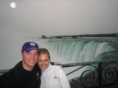 Lindsey and I at the lip of the falls