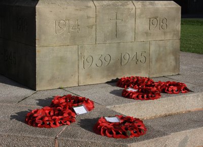 Poppies on Darlington War Memorial