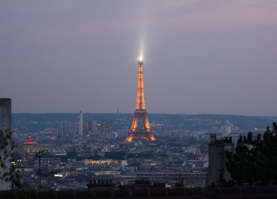 Eiffel Tower at Night from Monmartre