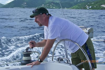 Cap'n Steve working the winch