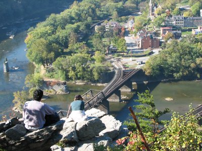 Looking down on Harpers Ferry