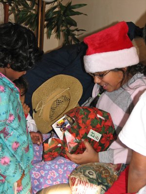 Santa Angie gets a gift
