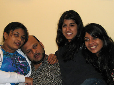 With his girls
