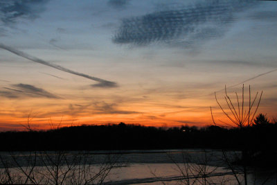 Patterns over Little Seneca lake at sunset