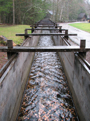 The flume that feeds the water wheel from Mill Creek