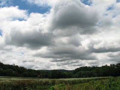 Storm clouds over a field near Antietam Aqueduct