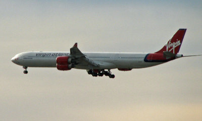 Virgin Atlantic A340 in the fading evening light