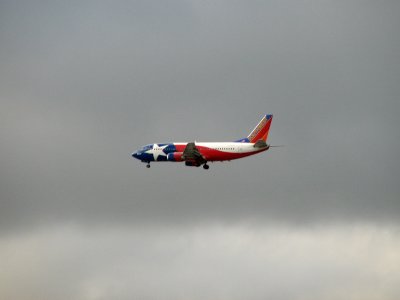 Colors of Texas on a Southwest 737