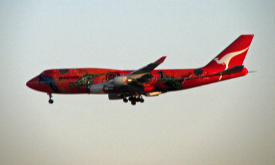 A colorful Qantas 747