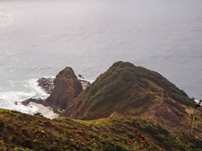 Hills jutting into the ocean