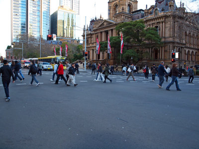 Sydney town hall and the cross-grid walk