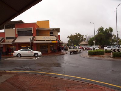 A cold and wet morning in Alice Springs