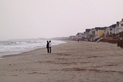 Cold and almost empty beach