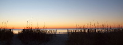 Entering beach in the morning