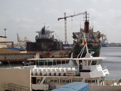 Ships near the ferry